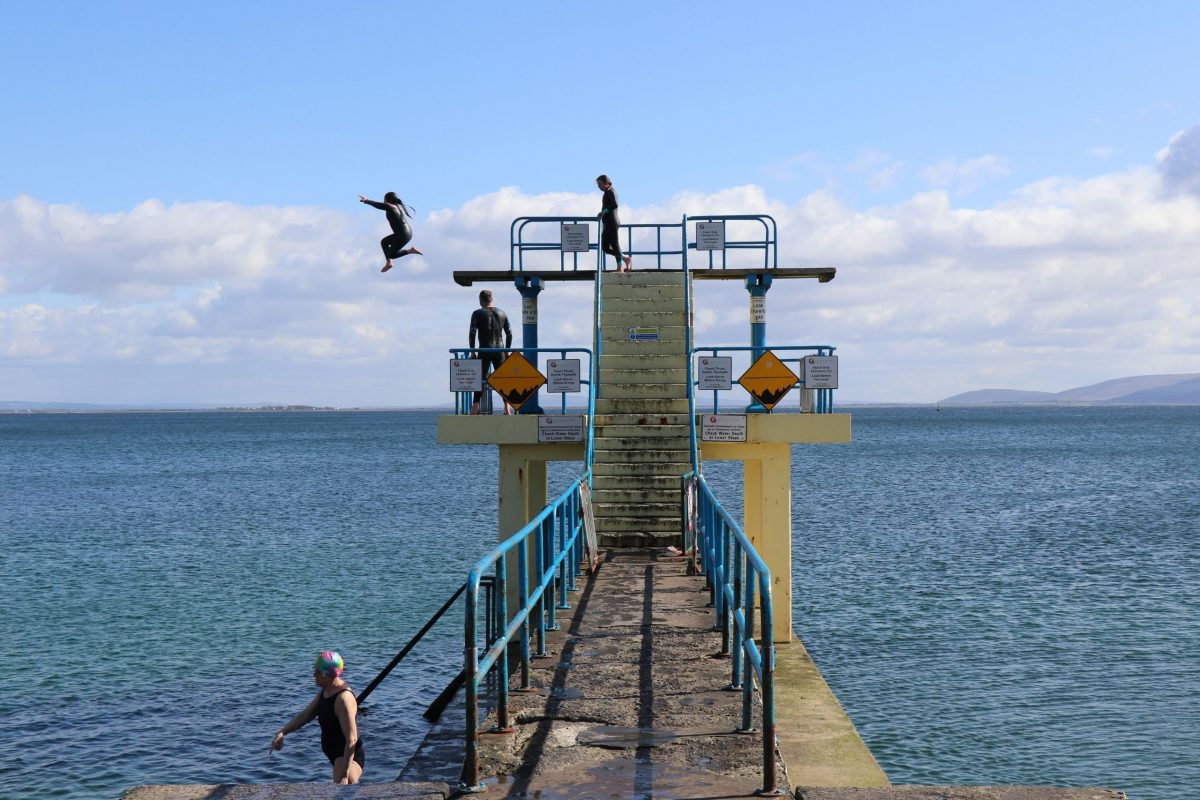Blackrock diving tower in Salthill next to the Galway Bay Hotel
