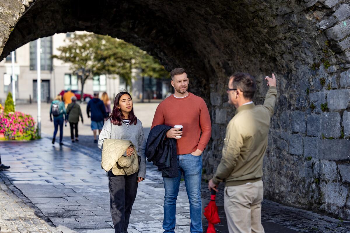 Guided walking tour exploring Galway's medieval streets and historic landmarks